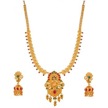 multicolor Traditinal Gold Plated Alloy Necklace 1