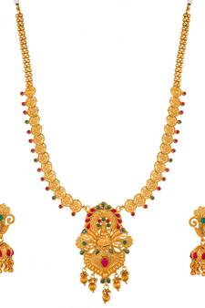multicolor Traditinal Gold Plated Alloy Necklace