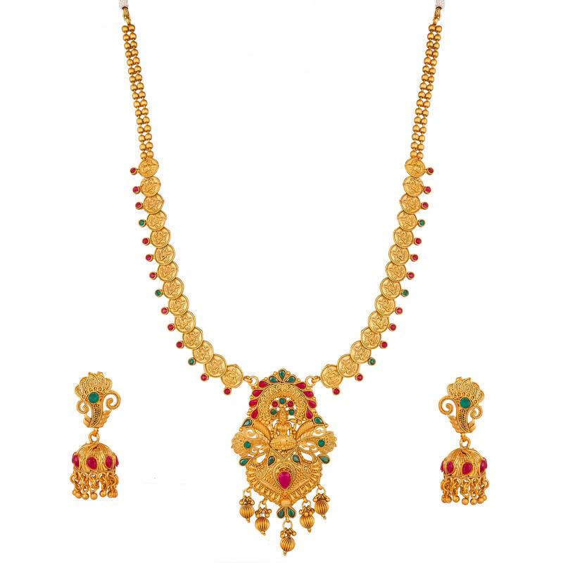 multicolor Traditinal Gold Plated Alloy Necklace