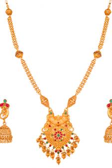 multicolor Traditinal Gold Plated Alloy Necklace