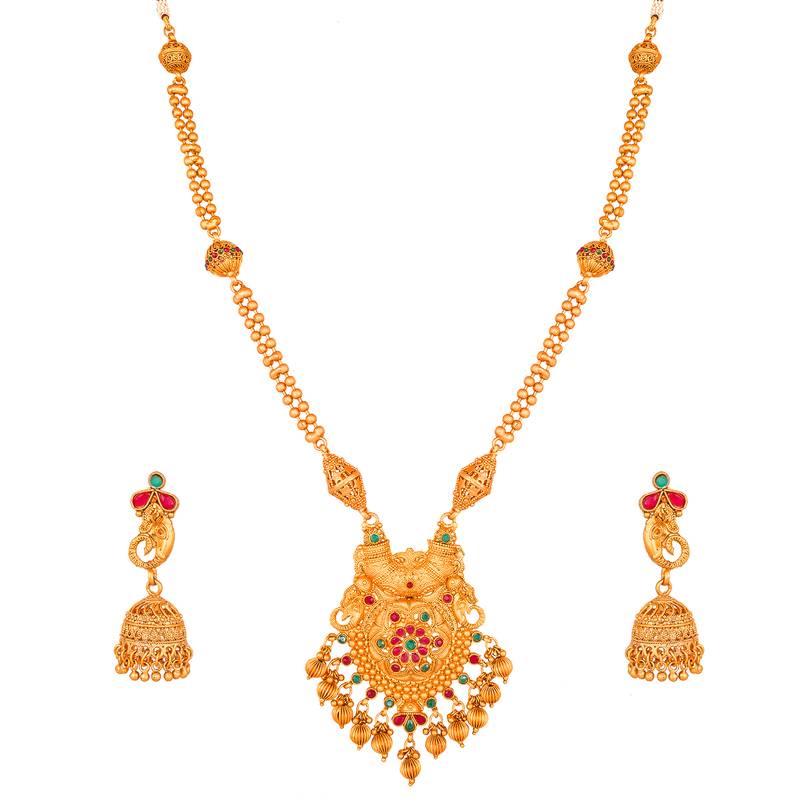 multicolor Traditinal Gold Plated Alloy Necklace