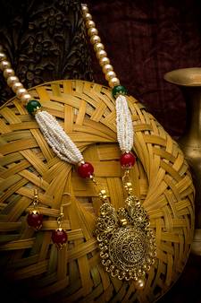 multicolor Traditinal Gold Plated Alloy Necklace