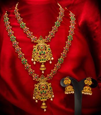 multicolor Traditinal Gold Plated Alloy Necklace 1