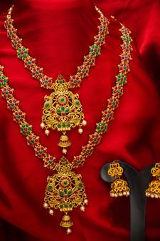 multicolor Traditinal Gold Plated Alloy Necklace