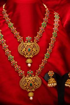 multicolor Traditinal Gold Plated Alloy Necklace