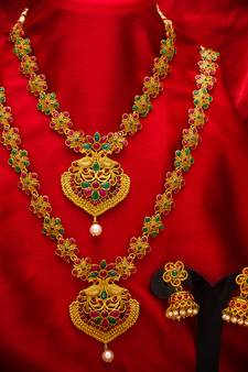 multicolor Traditinal Gold Plated Alloy Necklace