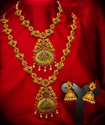 multicolor Traditinal Gold Plated Alloy Necklace 1