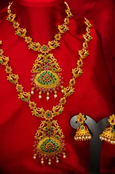 multicolor Traditinal Gold Plated Alloy Necklace