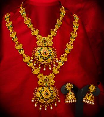 multicolor Traditinal Gold Plated Alloy Necklace 1