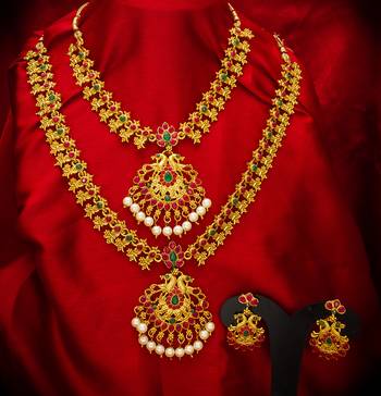 multicolor Traditinal Gold Plated Alloy Necklace 1