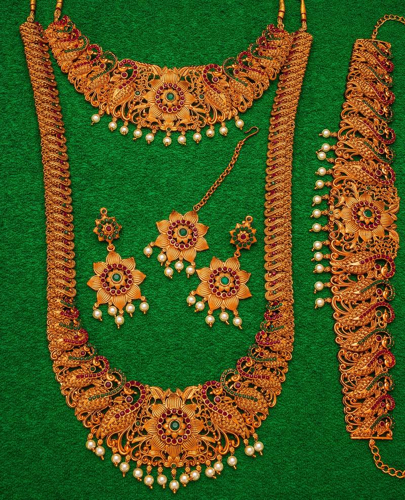 multicolor Traditinal Gold Plated Alloy Necklace