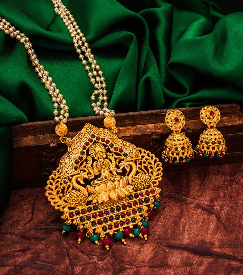 multicolor Traditinal Gold Plated Alloy Necklace