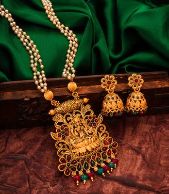 multicolor Traditinal Gold Plated Alloy Necklace 1