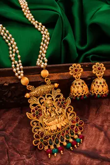 multicolor Traditinal Gold Plated Alloy Necklace