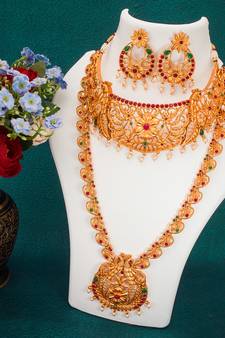 multicolor Traditinal Gold Plated Alloy Necklace