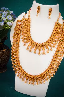 multicolor Traditinal Gold Plated Alloy Necklace