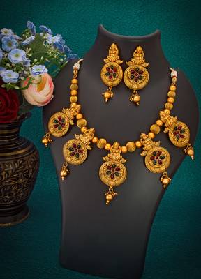 multicolor Traditinal Gold Plated Alloy Necklace 1