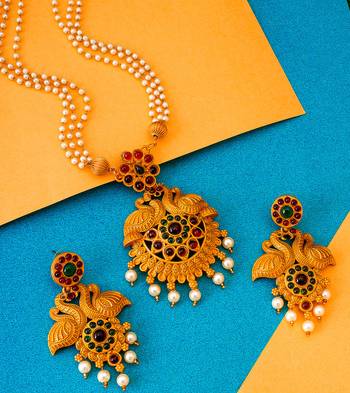 multicolor Traditinal Gold Plated Alloy Necklace 1