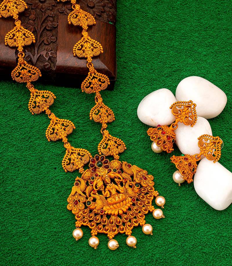 multicolor Traditinal Gold Plated Alloy Necklace