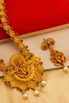 multicolor Traditinal Gold Plated Alloy Necklace