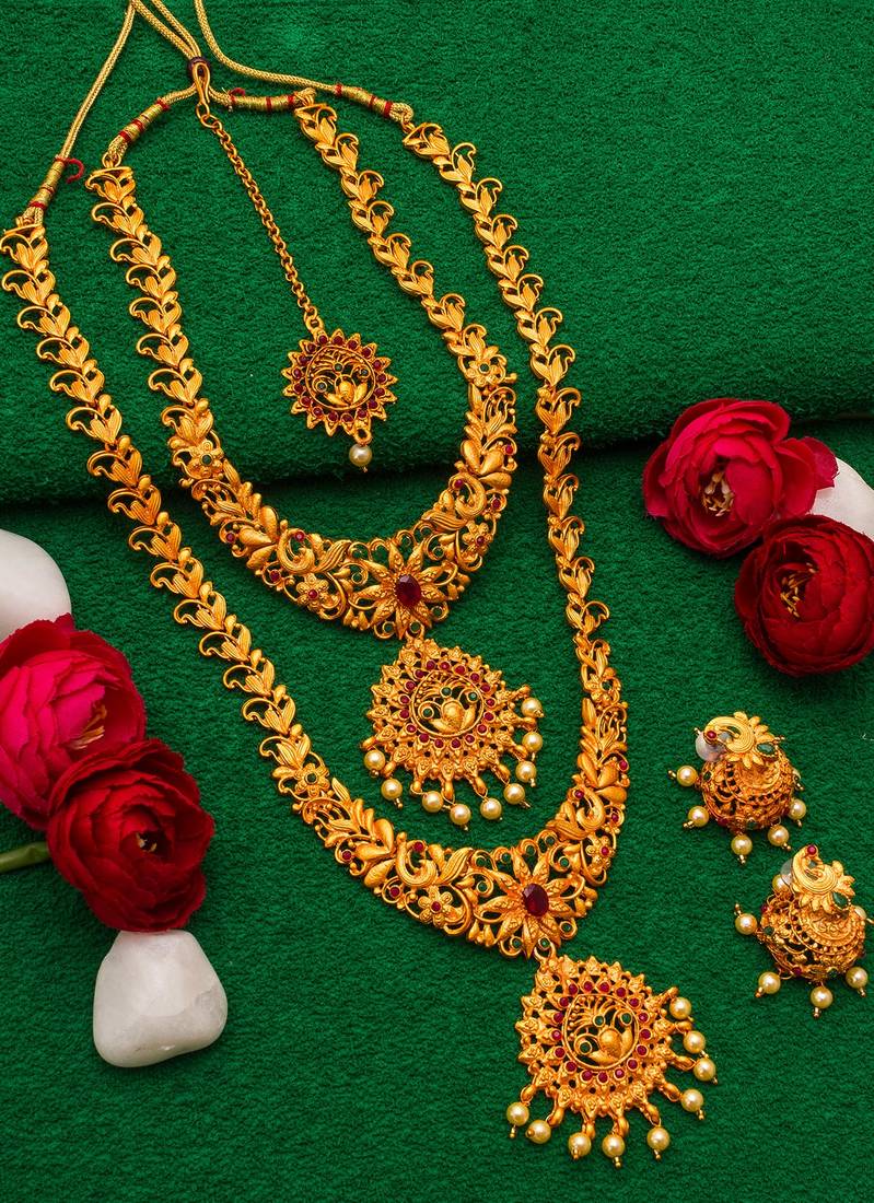 multicolor Traditinal Gold Plated Alloy Necklace