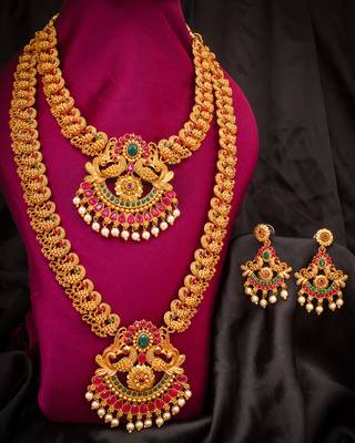 multicolor Traditinal Gold Plated Alloy Necklace 1