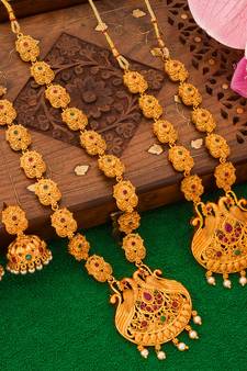 multicolor Traditinal Gold Plated Alloy Necklace