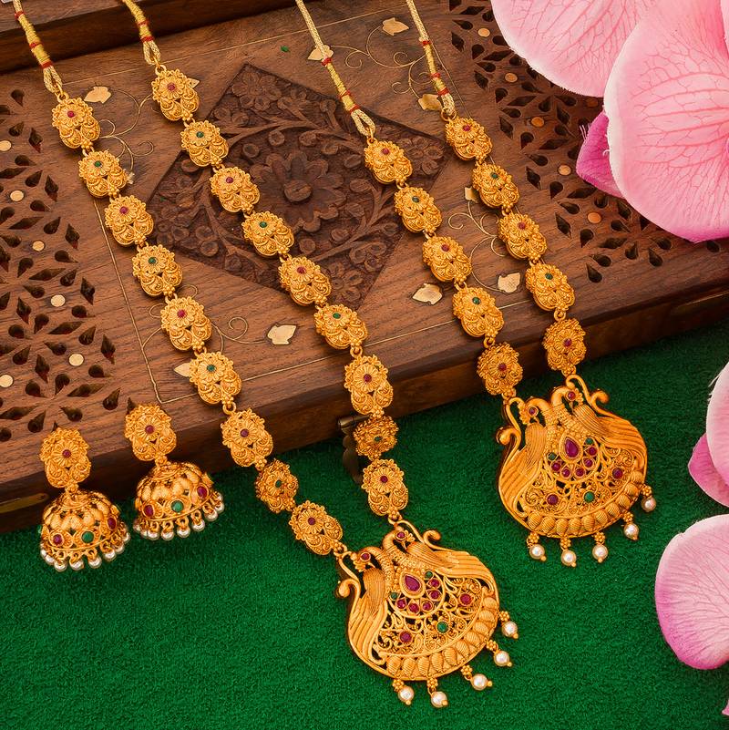 multicolor Traditinal Gold Plated Alloy Necklace