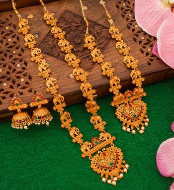 multicolor Traditinal Gold Plated Alloy Necklace 1
