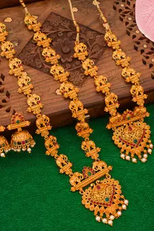 multicolor Traditinal Gold Plated Alloy Necklace