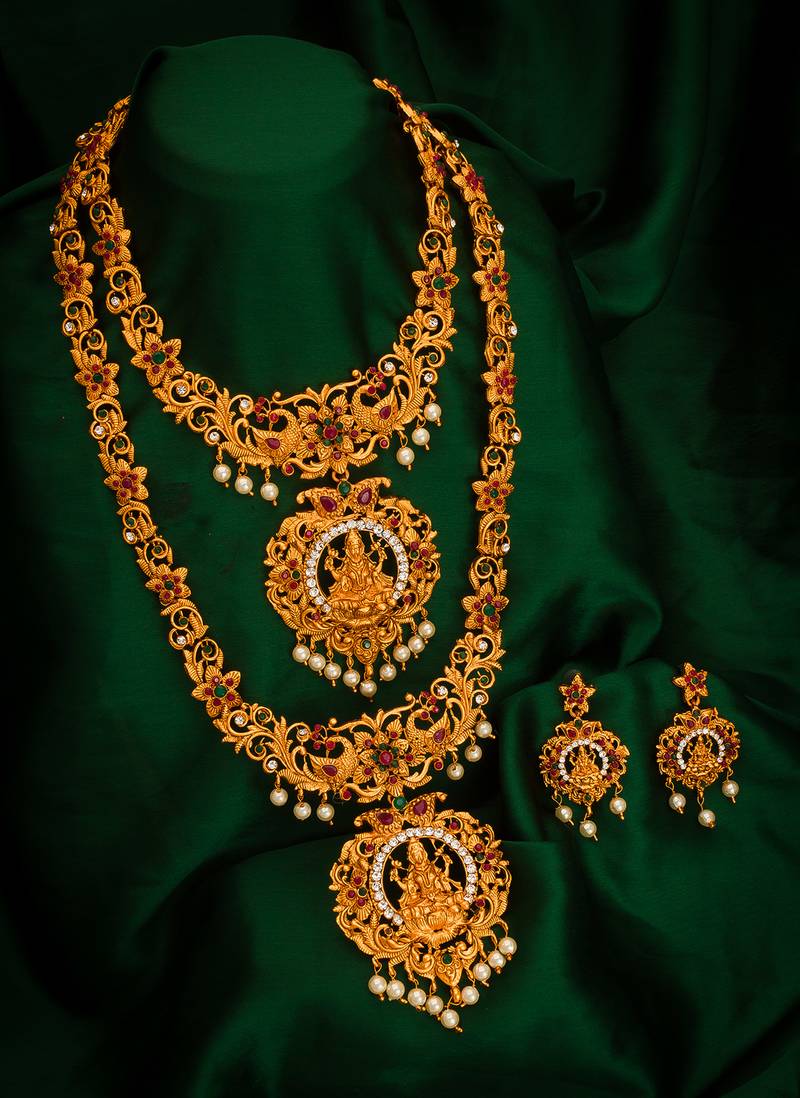 multicolor Traditinal Gold Plated Alloy Necklace