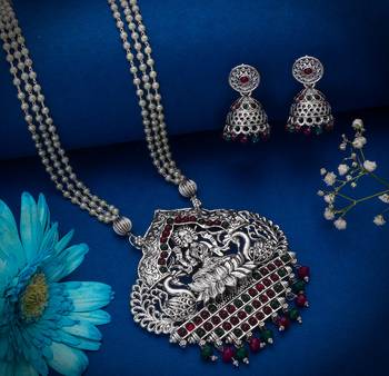 multicolor Traditinal silver Plated Alloy Necklace 1