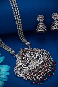 multicolor Traditinal silver Plated Alloy Necklace