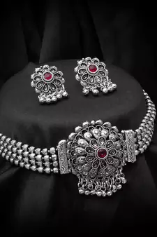 multicolor Traditinal Gold Plated Alloy Necklace