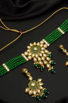 multicolor Traditinal Gold Plated Alloy Necklace