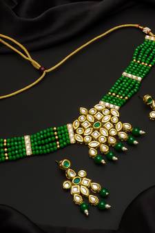 multicolor Traditinal Gold Plated Alloy Necklace