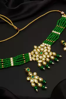 multicolor Traditinal Gold Plated Alloy Necklace