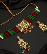 multicolor Traditinal Gold Plated Alloy Necklace