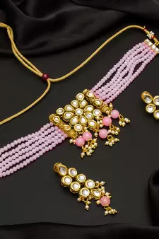 multicolor Traditinal Gold Plated Alloy Necklace