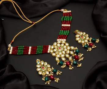 multicolor Traditinal Gold Plated Alloy Necklace 1