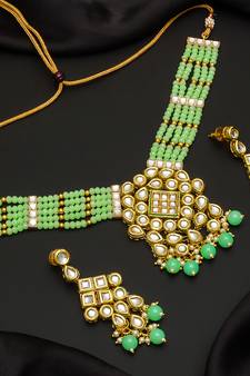 multicolor Traditinal Gold Plated Alloy Necklace
