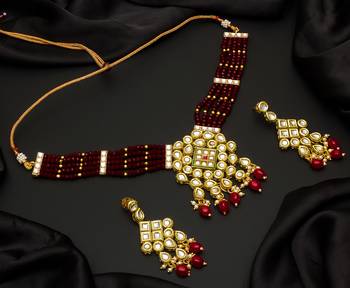 multicolor Traditinal Gold Plated Alloy Necklace 1