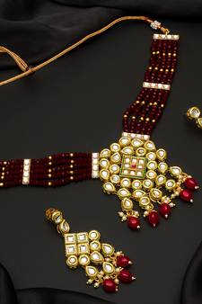 multicolor Traditinal Gold Plated Alloy Necklace