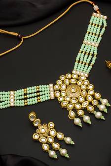 multicolor Traditinal Gold Plated Alloy Necklace