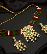 multicolor Traditinal Gold Plated Alloy Necklace