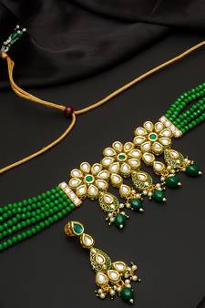 multicolor Traditinal Gold Plated Alloy Necklace