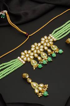 multicolor Traditinal Gold Plated Alloy Necklace