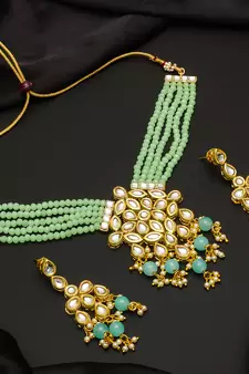 multicolor Traditinal Gold Plated Alloy Necklace
