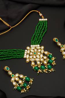 multicolor Traditinal Gold Plated Alloy Necklace