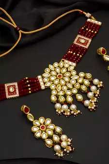 multicolor Traditinal Gold Plated Alloy Necklace